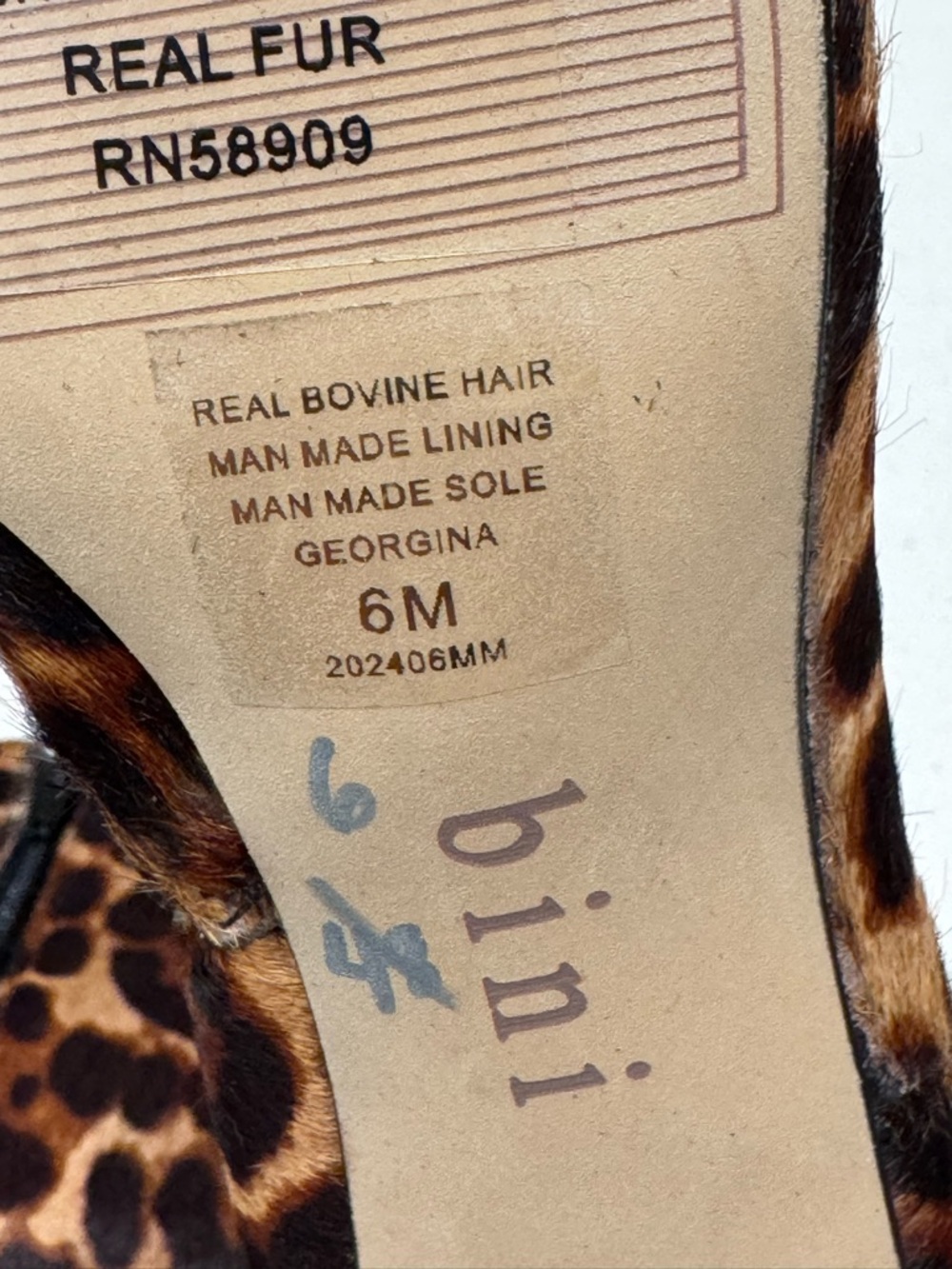 Gianni Bini Georgina Leopard Print Calf Hair Kitten Heel Booties Size 6M - Picture 9 of 13